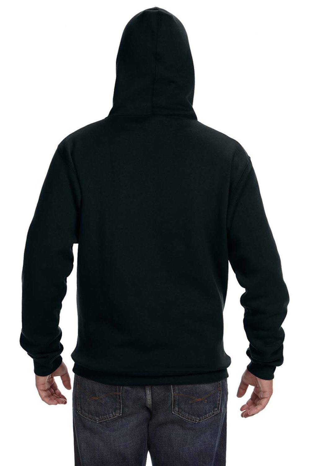 J America JA8824 Mens Premium Fleece Hooded Sweatshirt Hoodie Black Back