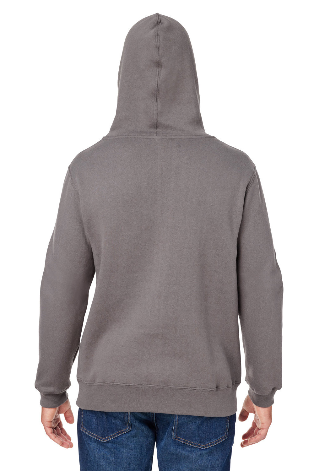 J America JA8824/8824 Mens Premium Fleece Hooded Sweatshirt Hoodie Fossil Grey Back