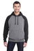 J America JA8885 Mens Vintage Heather Hooded Sweatshirt Hoodie Smoke Grey/Black Front