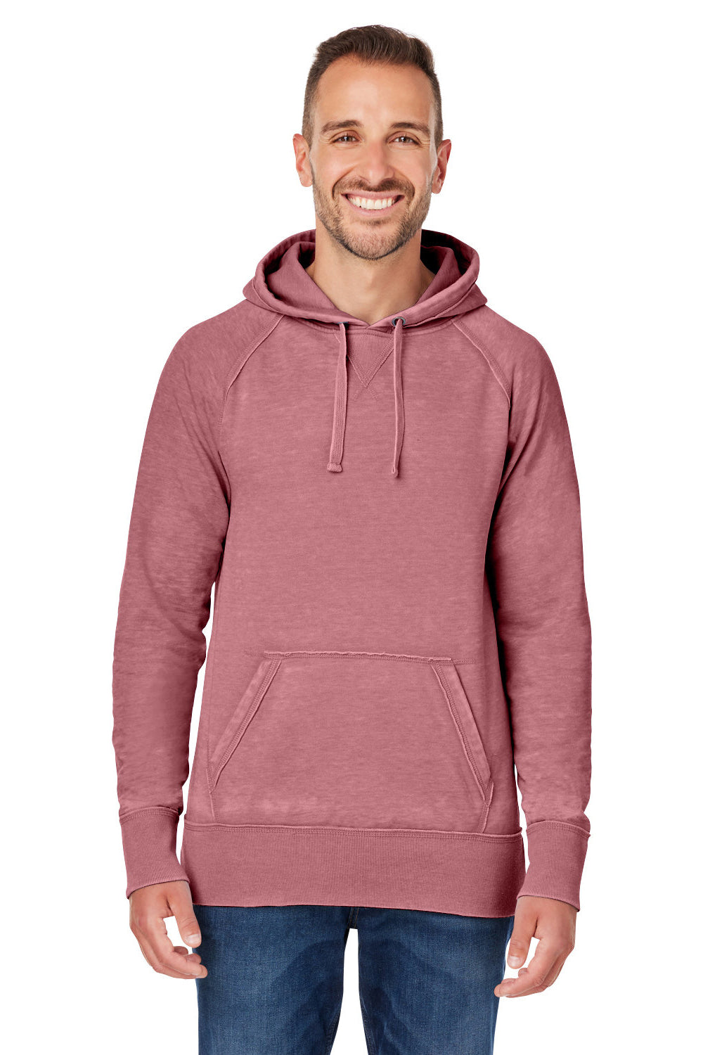 J America JA8915 8915 Mens Rose Vintage Zen Burnout Fleece Hooded