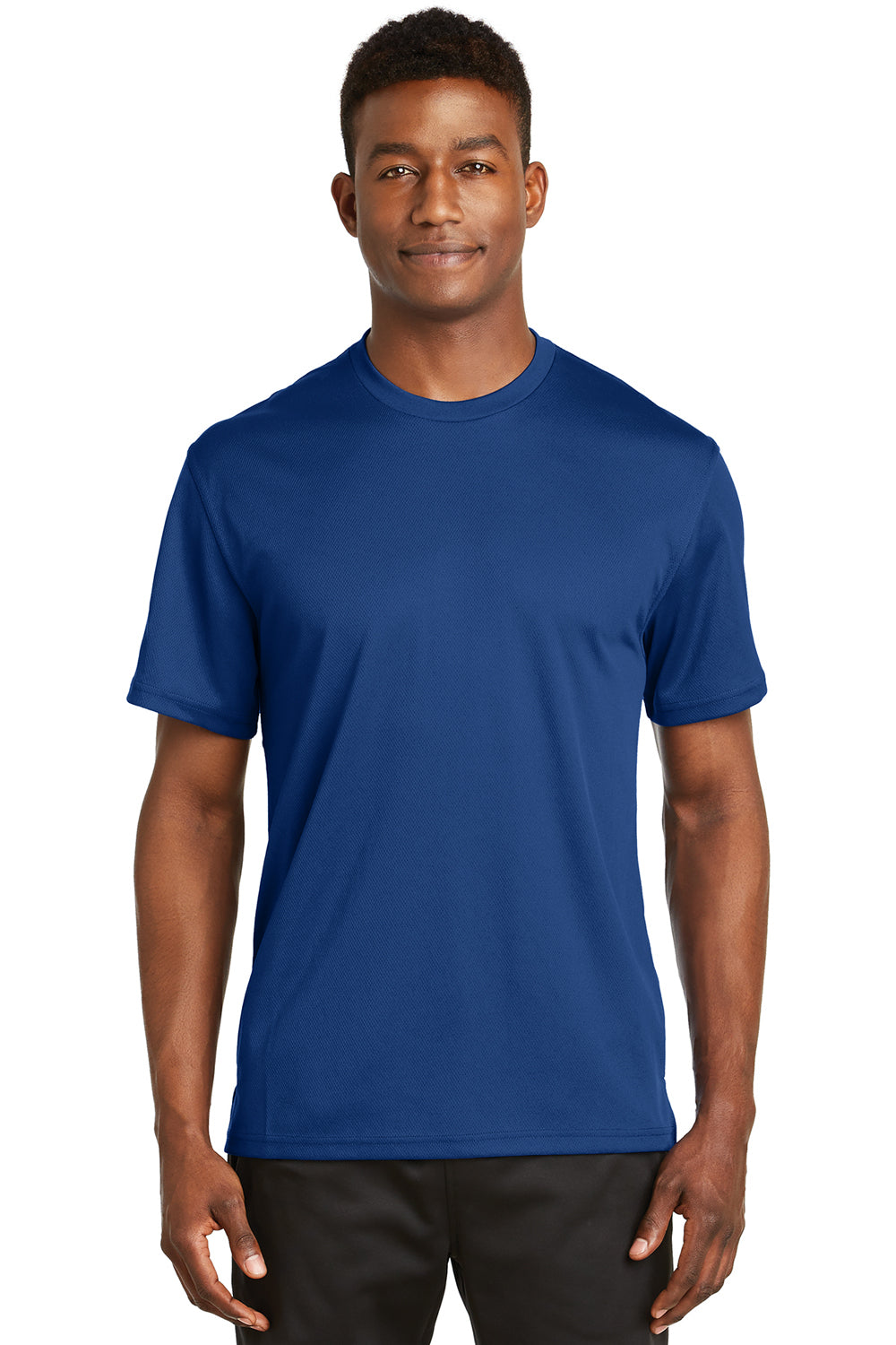 Sport-Tek K468 Mens Dri-Mesh Moisture Wicking Short Sleeve Crewneck T-Shirt Royal Blue Front