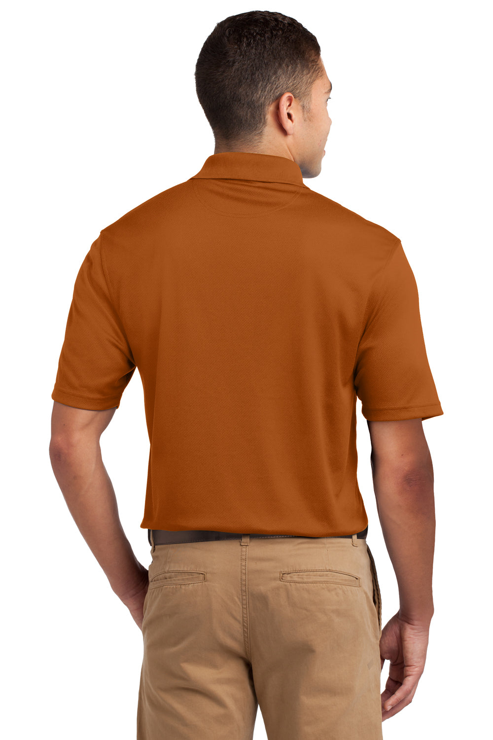 Sport-Tek K469/TK469 Mens Texas Orange Dri-Mesh Moisture Wicking Short  Sleeve Polo Shirt —