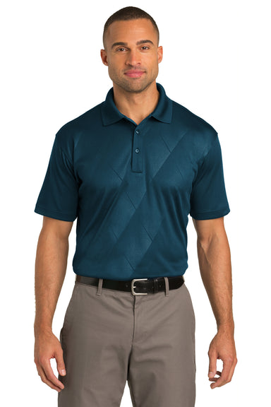 Port Authority K548 Mens Tech Moisture Wicking Short Sleeve Polo Shirt Poseidon Blue Front