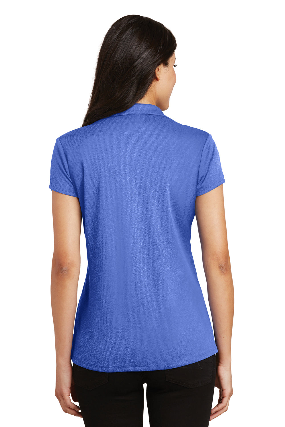 Port Authority L576 Womens Trace Moisture Wicking Short Sleeve Polo Shirt Heather Royal Blue Back