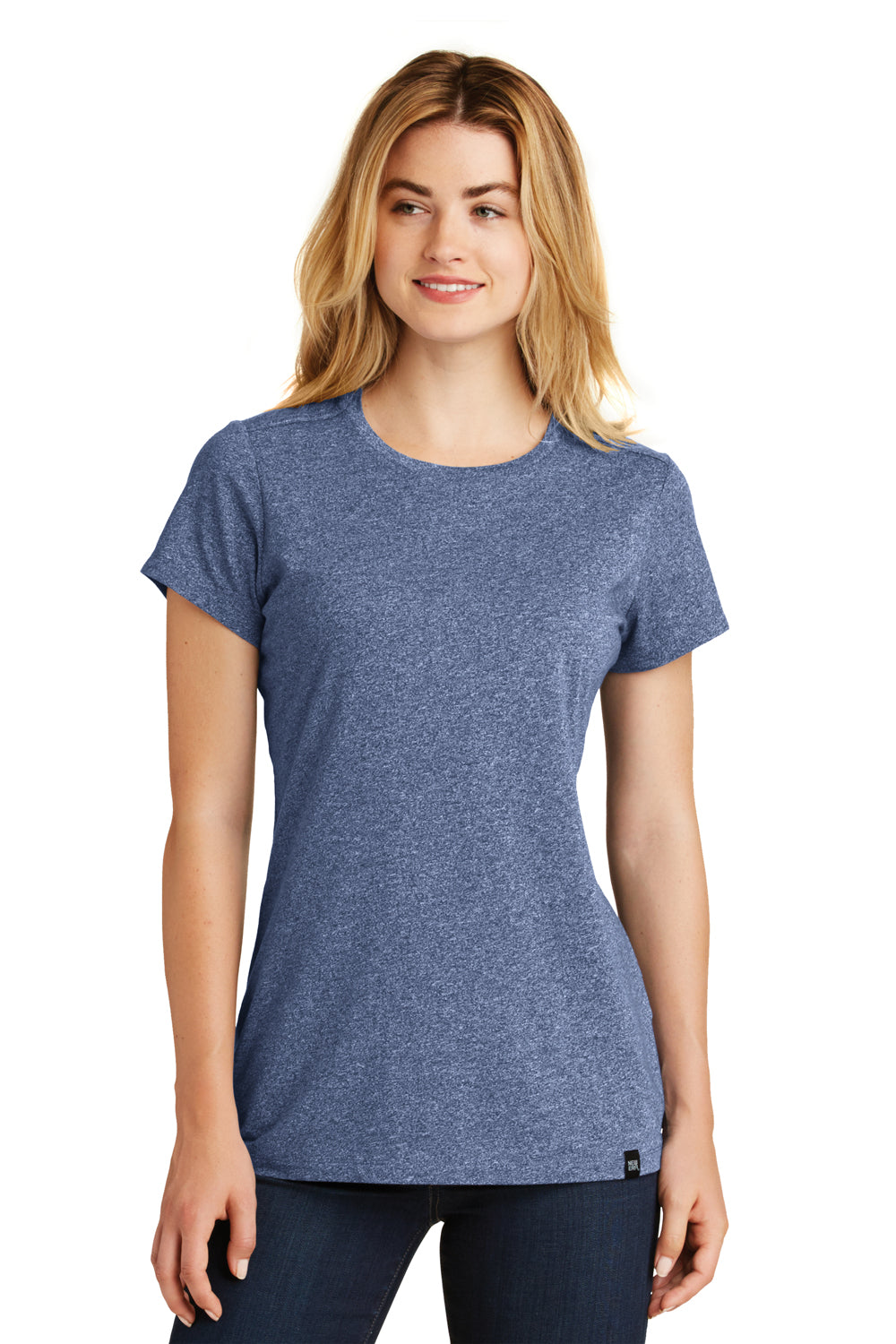 New Era LNEA100 Womens Heritage Short Sleeve Crewneck T-Shirt Dark Royal Blue Twist Front