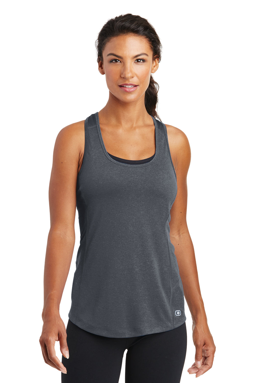 Ogio LOE322 Womens Endurance Pulse Jersey Moisture Wicking Tank Top Gear Grey Front