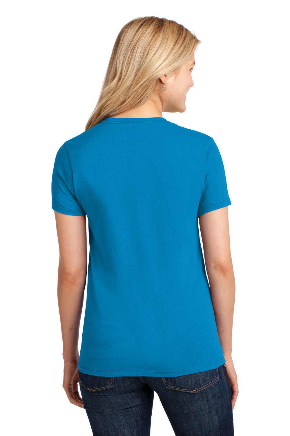 Port & Company LPC54 Womens Core Short Sleeve Crewneck T-Shirt Sapphire Blue Back