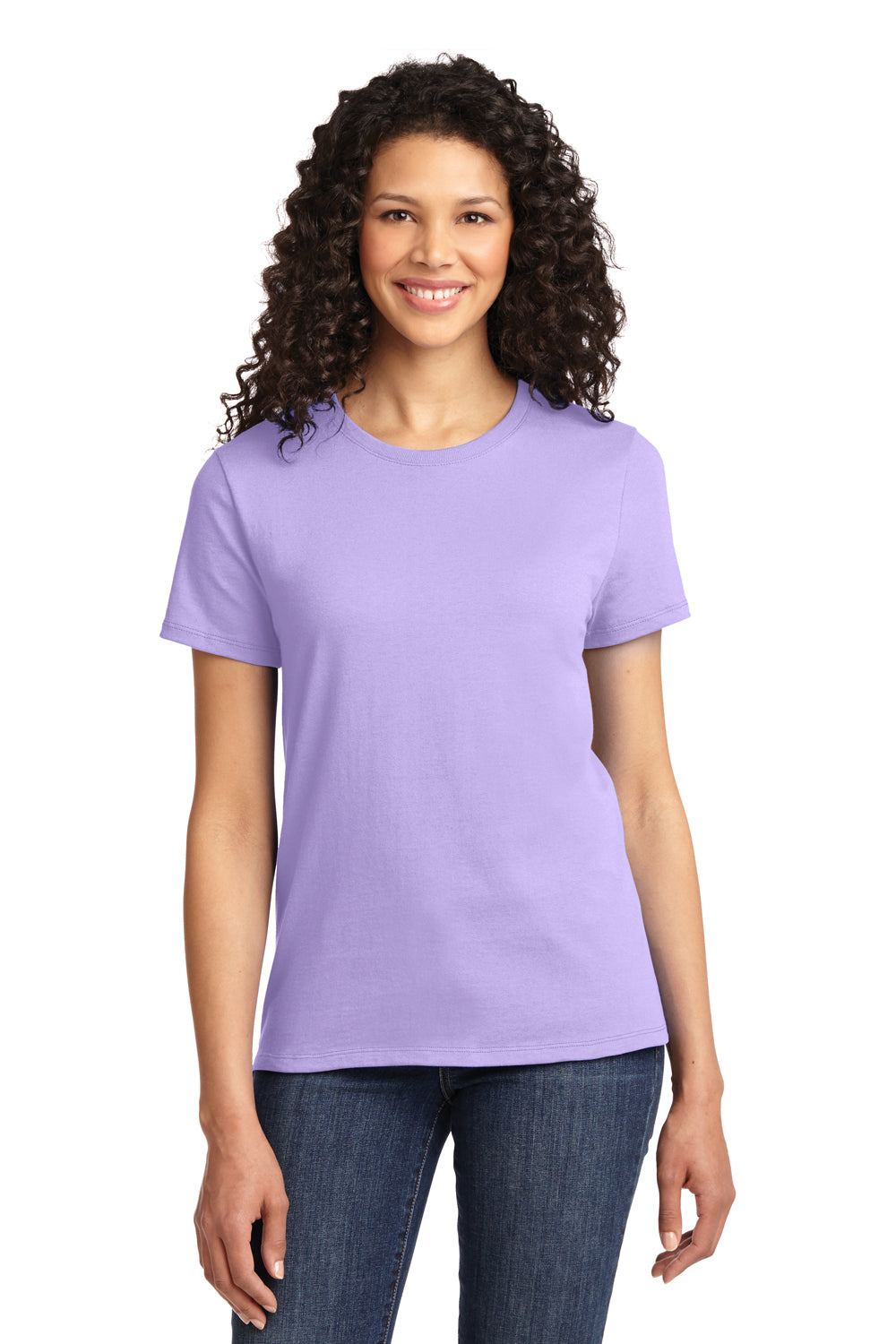 Port & Company T-Shirt Short Essential Purple Lavender LPC61 — Womens Crewneck Sleeve