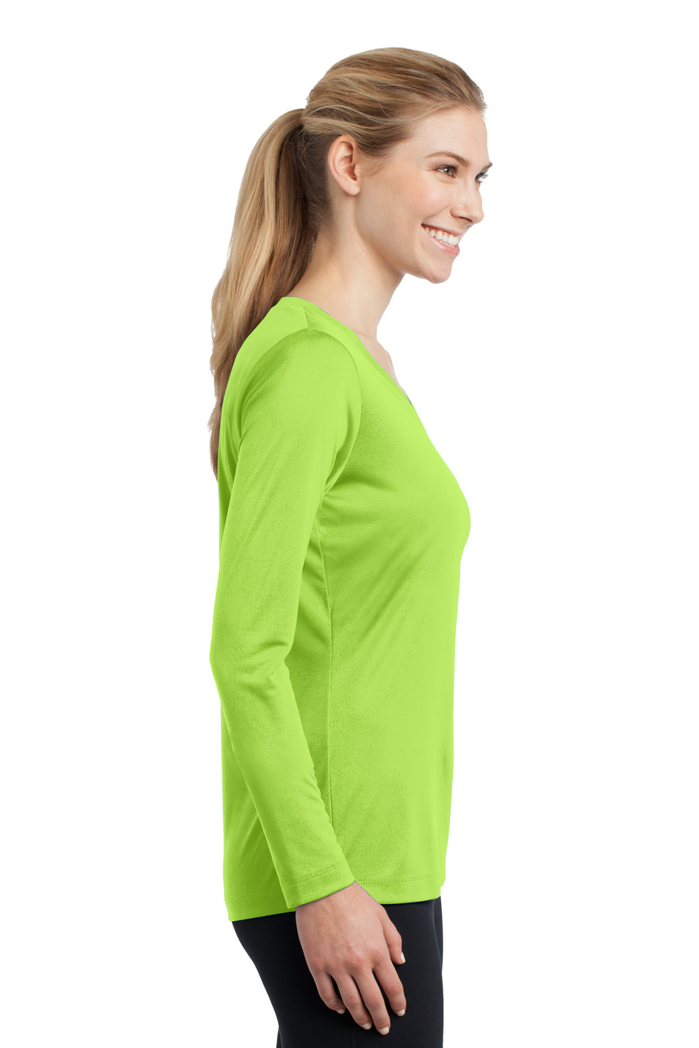 Ladies Big Size Long Sleeve Competitor V-Neck T-Shirt, Long Sleeve T-Shirt