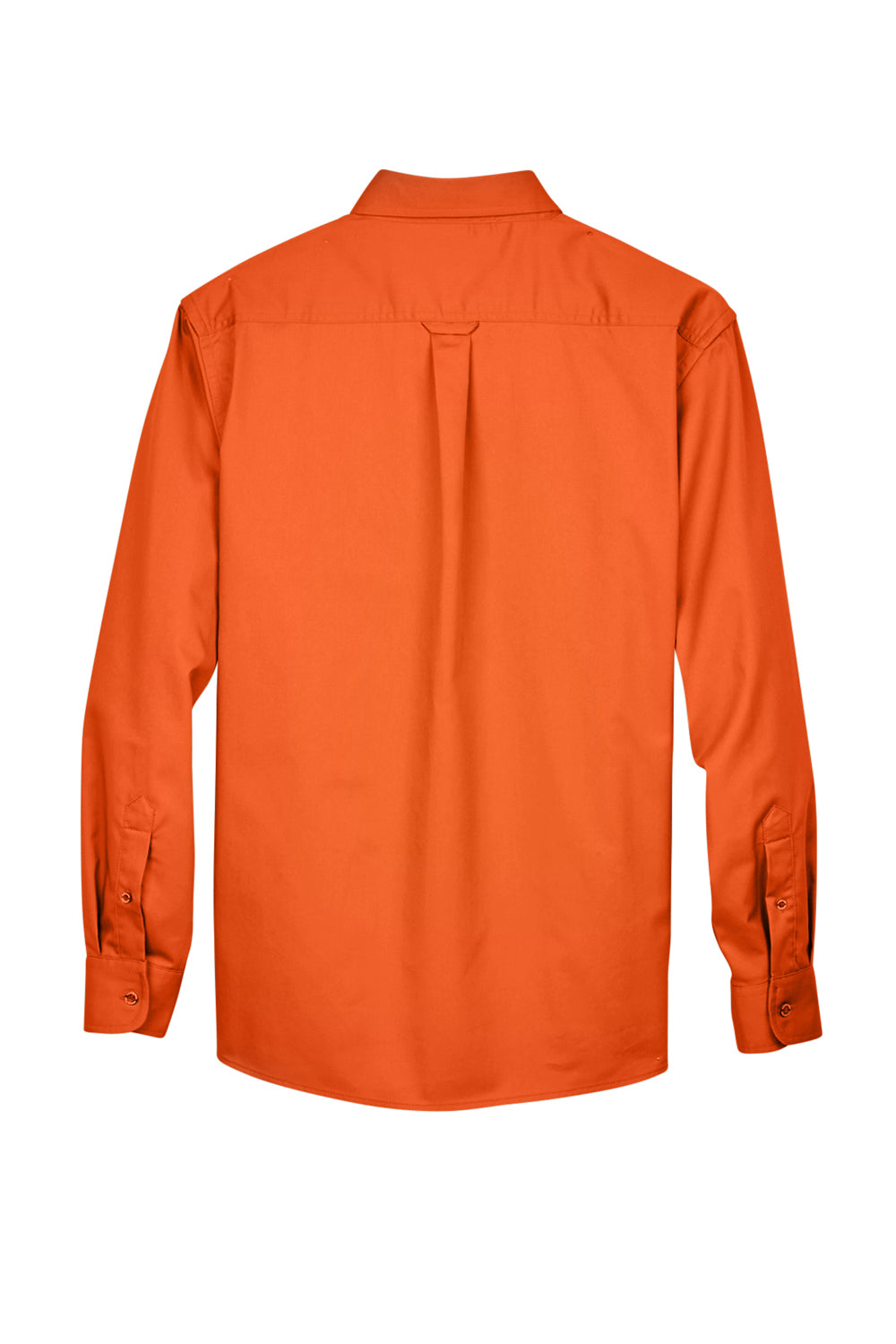 Harriton Mens Wrinkle Resistant Long Sleeve Button Down Shirt w/ Pocket -  Team Orange