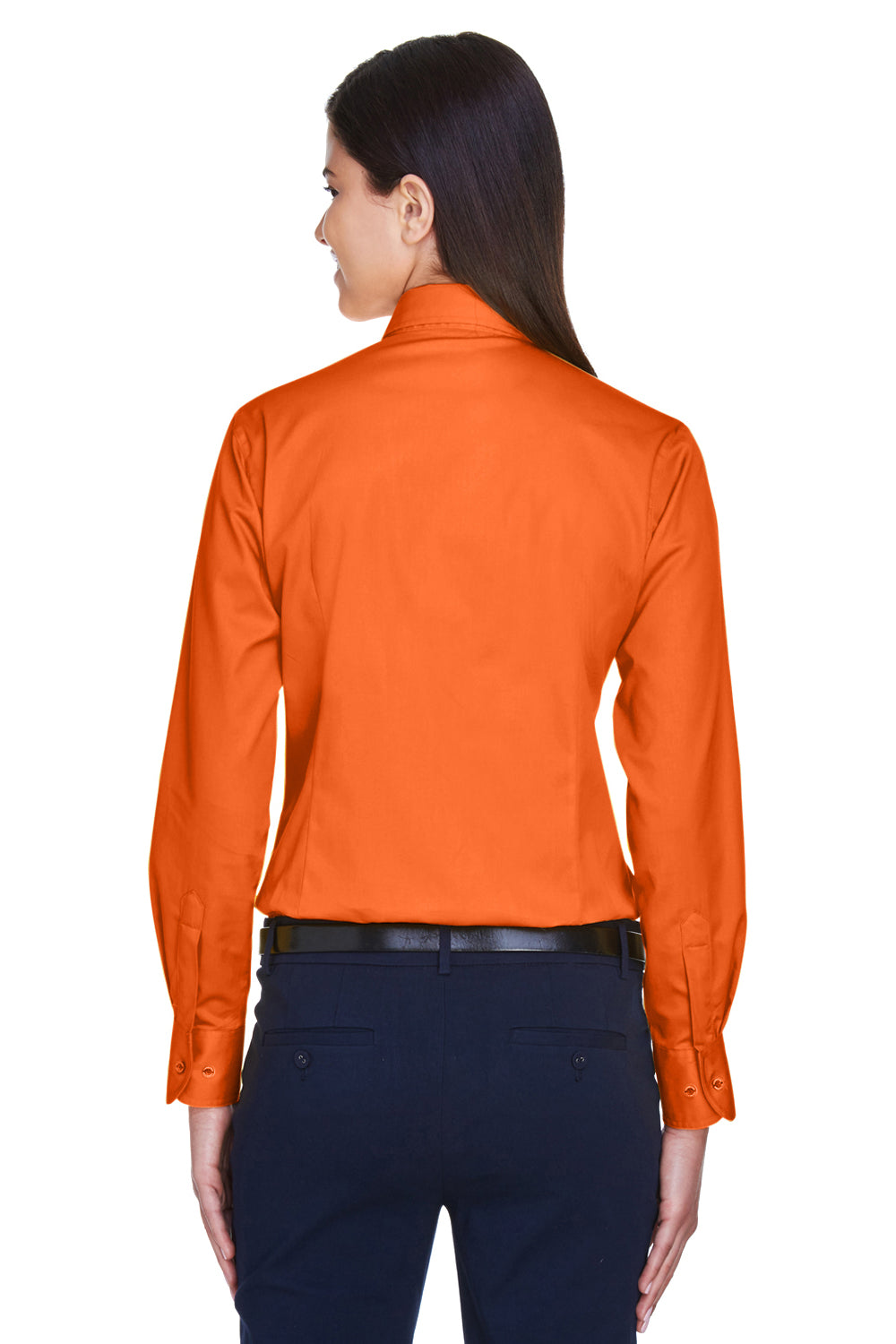 Harriton M500/M500T Mens Team Orange Wrinkle Resistant Long Sleeve Button  Down Shirt w/ Pocket —