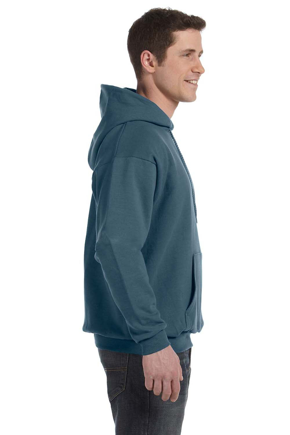 Hanes P170 Mens Denim Blue EcoSmart Print Pro XP Pill Resistant Hooded  Sweatshirt Hoodie —