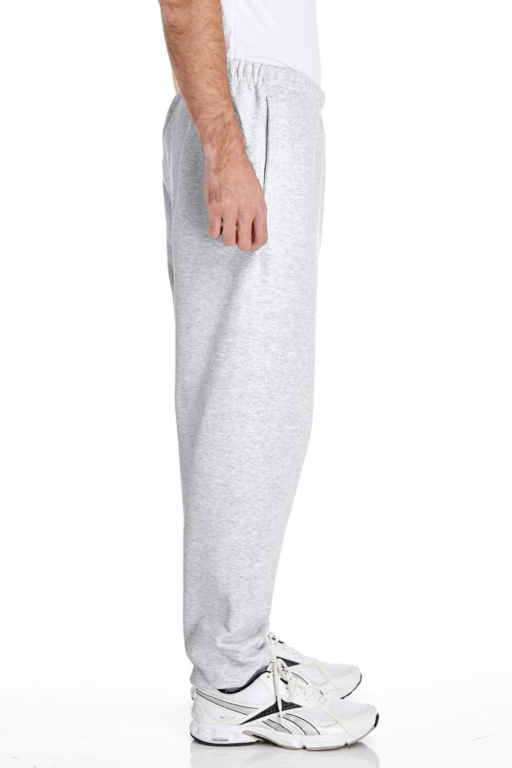 Champion RW10 Mens Reverse Weave Fleece Sweatpants w/ Pockets Silver Grey Side