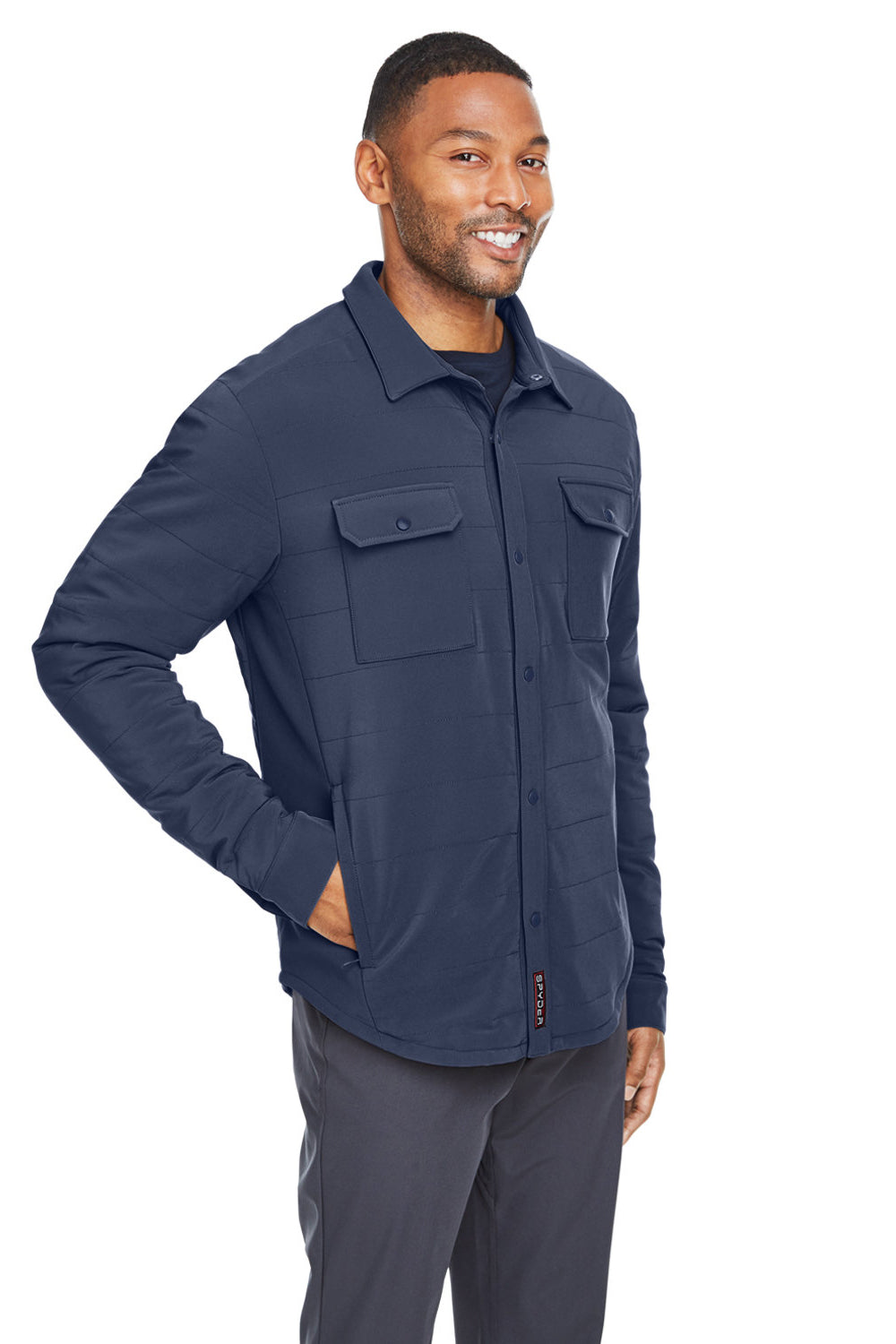 Spyder S17030 Mens Transit Full Snap Down Shirt Jacket Frontier Blue 3Q