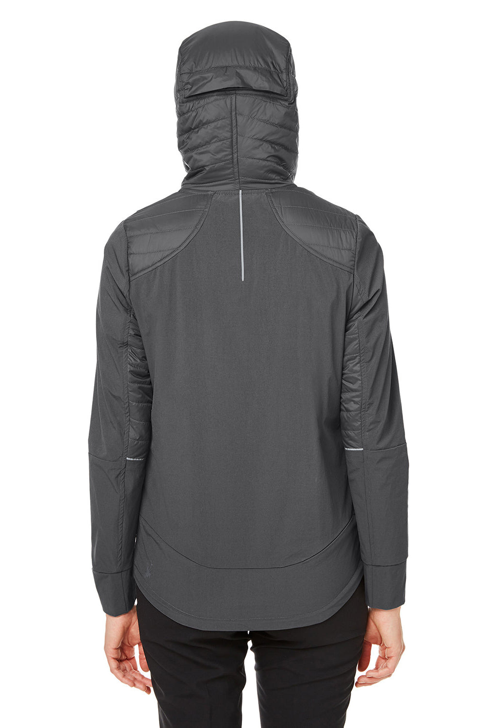 Spyder S17921 Womens Powerglyde Full Zip Hooded Jacket Polar Grey Back