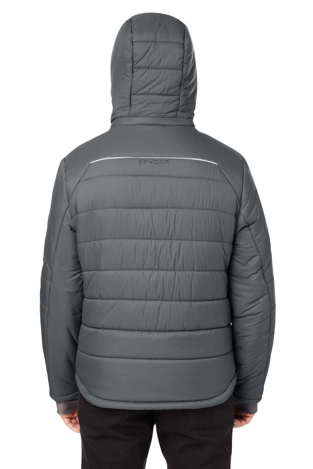 Spyder S17933 Mens Summit Challenger Full Zip Hooded Jacket Polar Grey Back