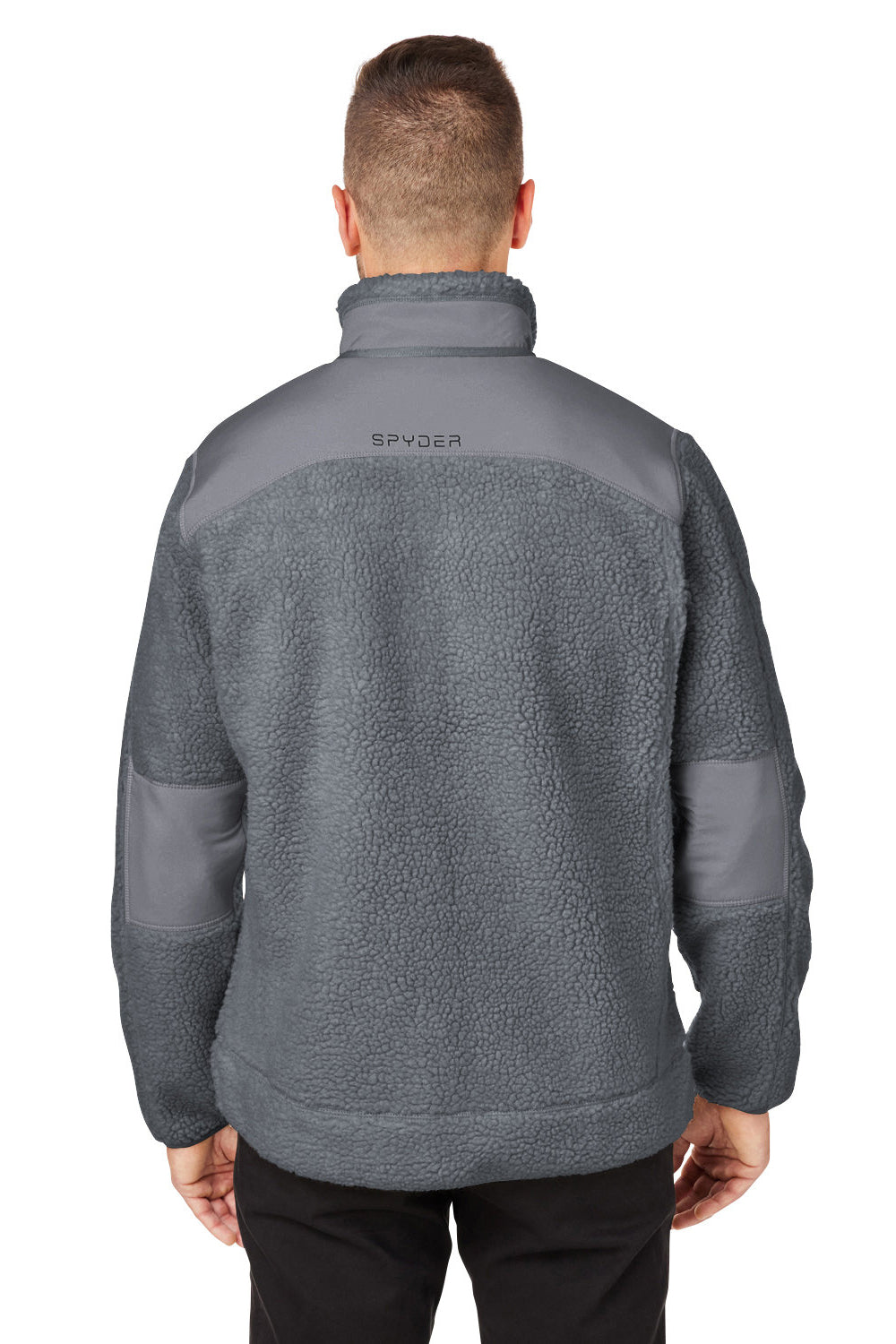 Spyder S17940 Mens Venture Sherpa Full Zip Jacket Polar Grey Back