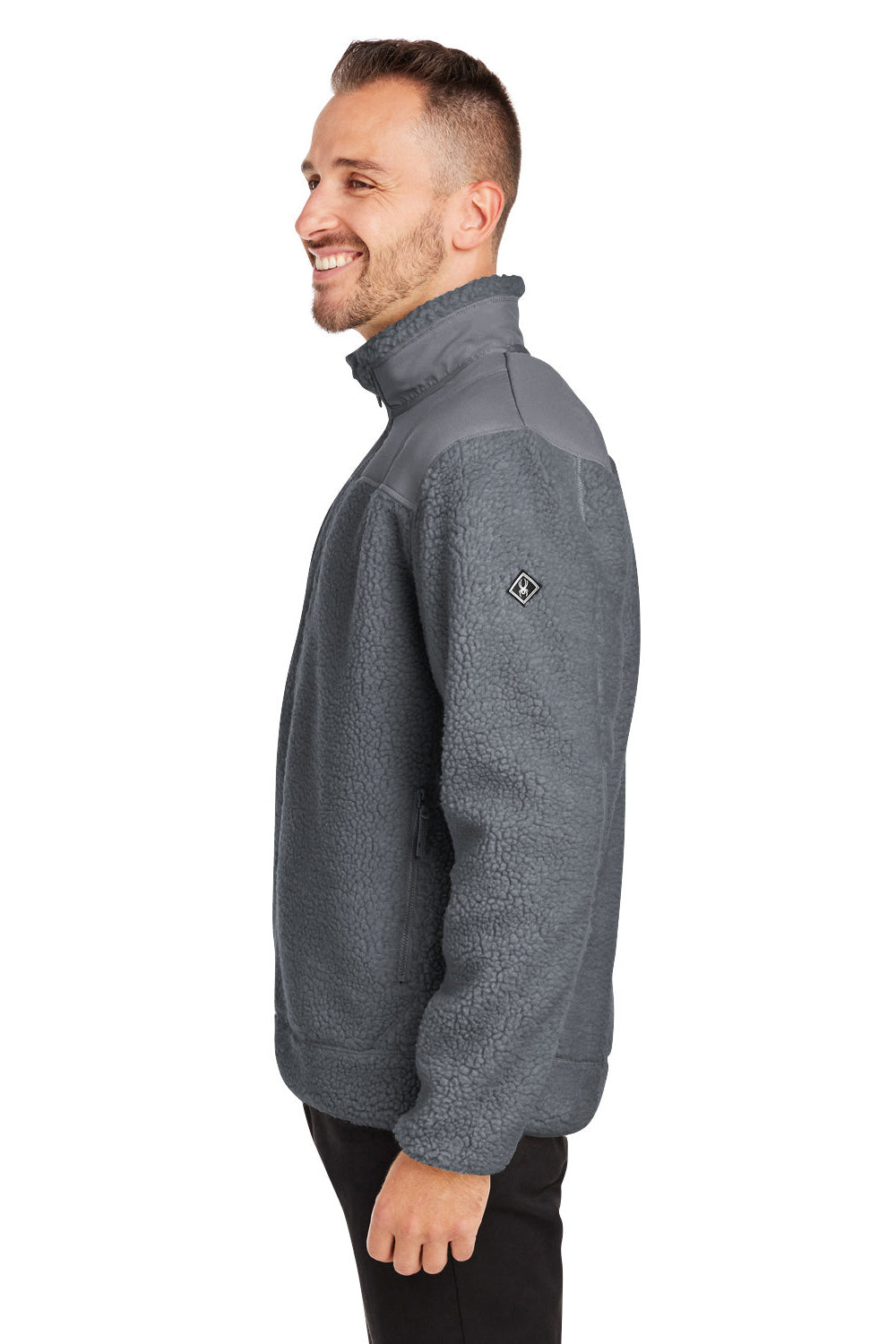 Spyder S17940 Mens Venture Sherpa Full Zip Jacket Polar Grey Side