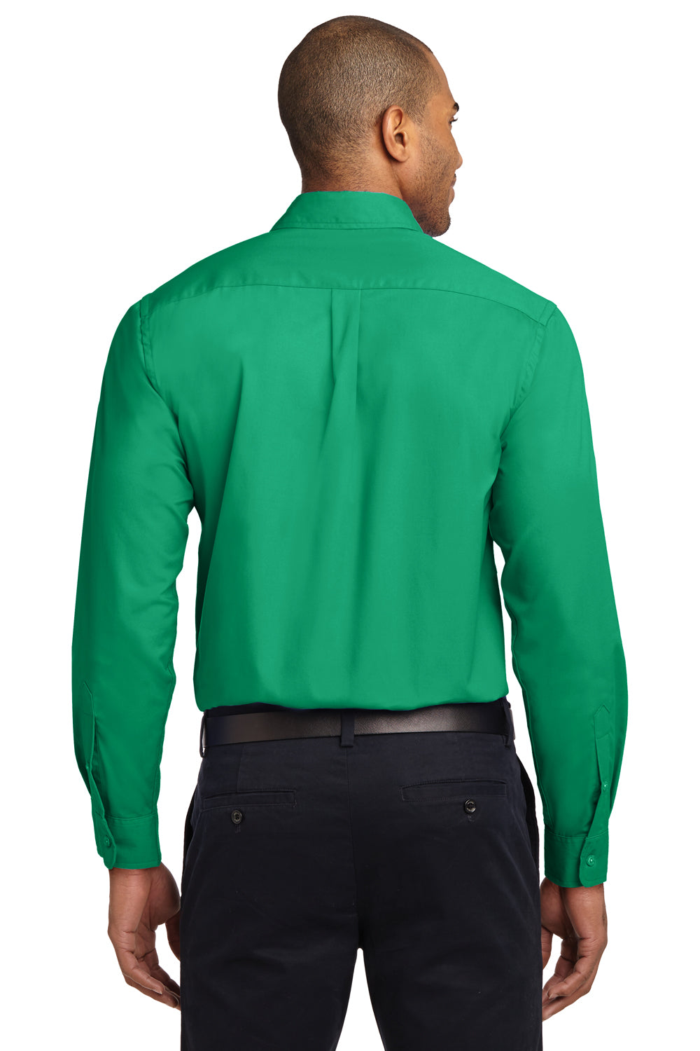 Port Authority S608/TLS608/S608ES Mens Court Green Easy Care Wrinkle  Resistant Long Sleeve Button Down Shirt w/ Pocket —
