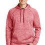 Sport-Tek Mens Electric Heather Moisture Wicking Fleece Hooded Sweatshirt Hoodie - Deep Red Electric - Closeout