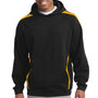 Sport-Tek Mens Shrink Resistant Fleece Hooded Sweatshirt Hoodie - Black/Gold - Closeout