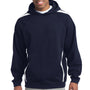 Sport-Tek Mens Shrink Resistant Fleece Hooded Sweatshirt Hoodie - True Navy Blue/White - Closeout