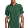 Sport-Tek Mens Micro-Mesh Moisture Wicking Short Sleeve Polo Shirt - Forest Green/White - Closeout
